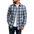 thumbnail image 1 of FchengtaiS Mens Plaid Button Down Shacket Long Sleeve Classic Shirts Jacket Casual Work Daily Tops, 1 of 8