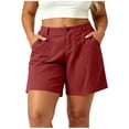 thumbnail image 1 of FchengtaiS Plus Size Womens Wide Leg Linen Shorts Summer Casual Loose Dress Shorts Elastic High Waisted Bermuda Shorts with Pockets, 1 of 7