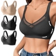 thumbnail image 1 of FchengtaiS Seamless Wireless Bras for Women V-Mesh Push Up No Underwire Comfort Bras Full Coverage Everyday Bra, 1 of 7