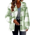 thumbnail image 1 of FchengtaiS Sherpa Fleece Jackets For Women Fuzzy Button Down Plaid Coats Fall Winter Warm Outerwear With Pocket, 1 of 7