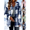 thumbnail image 1 of FchengtaiS Sherpa Fleece Jackets For Women Fuzzy Button Down Plaid Coats Fall Winter Warm Outerwear With Pocket, 1 of 7
