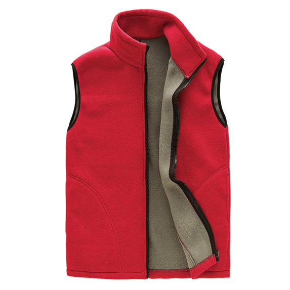 FchengtaiS Unisex Fleece Vest Stand Collar Full Zip Sleeveless Gilet Lightweight Casual Plush Outdoor Jacket for Fall Winter