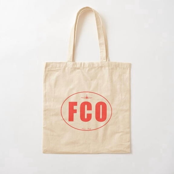 Fco Rome Italy Airport Code Canvas Tote Bags, Reusable Shopping Bag