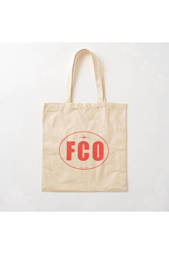 Fco Rome Italy Airport Code Canvas Tote Bags, Reusable Shopping Bag
