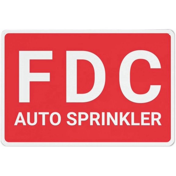 Fdc Auto Sprinkler Red Retro Vintage Sign 8"x12" - Wall Decor Plaque for Home Bar Pub Kitchen Restaurant, FDC Sprinkler Sign