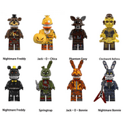 Yanxiao 8 PCS/Sets Five Nights at Freddy's Building Blocks - Chica,Bonnie,Foxy,Freddy FNAF Action Figures Toys, Children's Building Toys Sets, 3D Kids Puzzles & Halloween Decorations, Ages 4-8