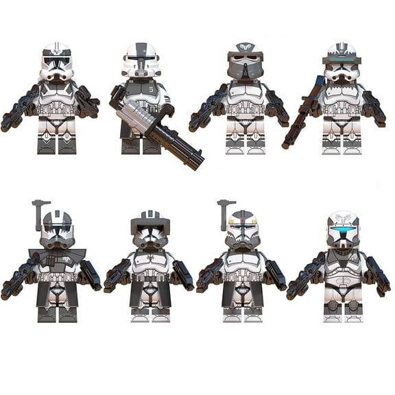 8PCS Star-Wars Galaxy Clone Trooper Minifigure Set, Collectible 2-Inch Space Building Block Action Figures, Ideal Home Decor Birthday Gifts for Kids and Fans