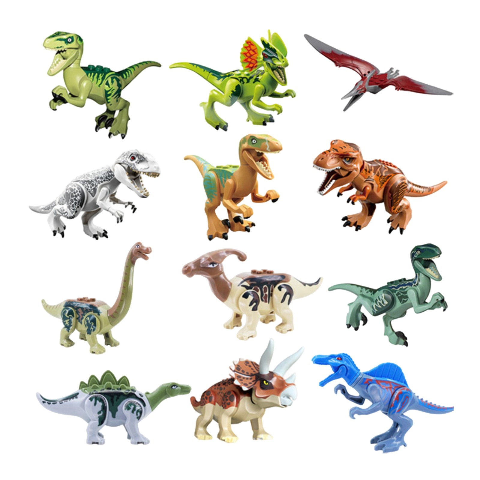 Fddxhl Dinosaur Toys Clearance, 12 Pieces Dinosaur Building Blocks Set for Kids Ages 4-8, C