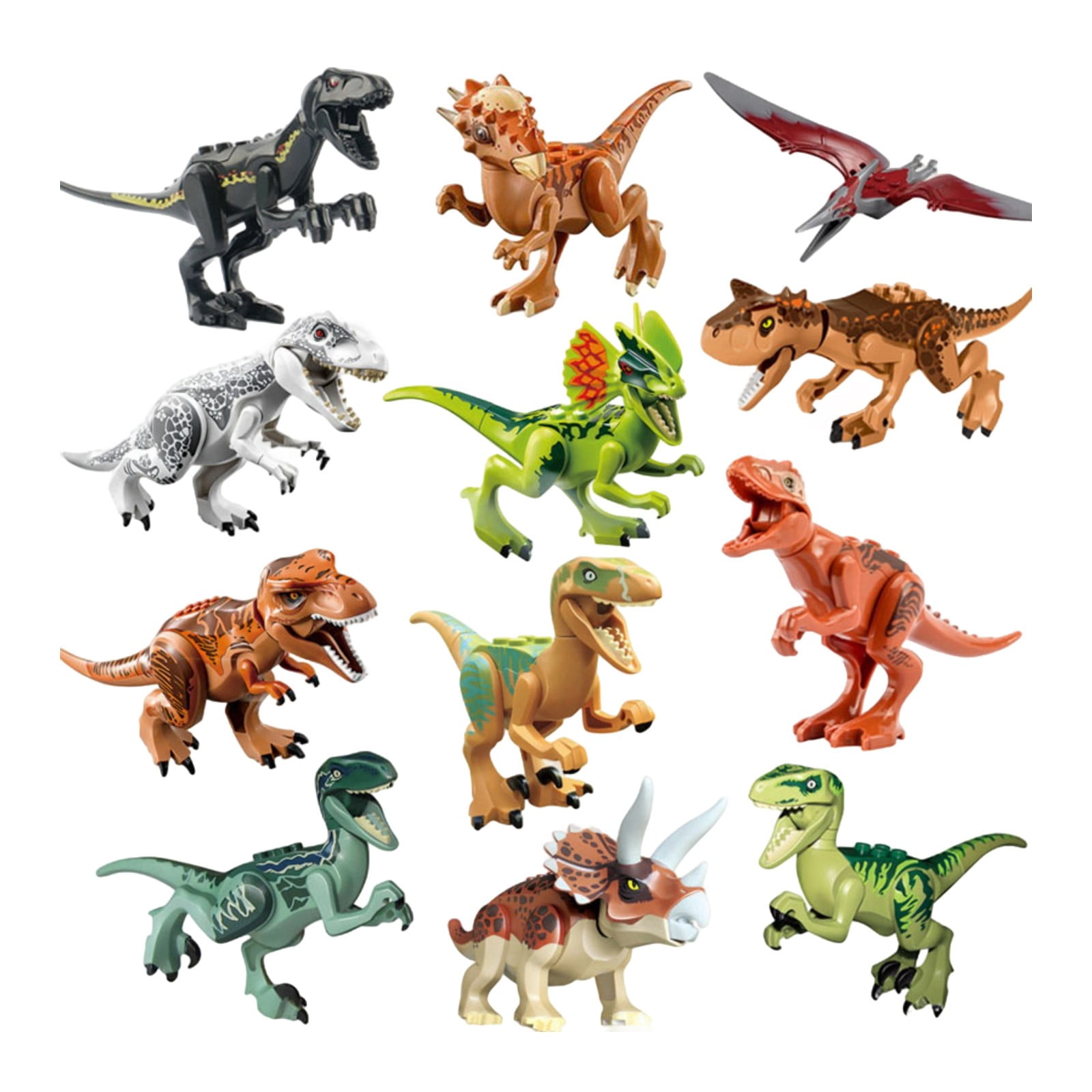 Fddxhl Dinosaur Toys Clearance, 12 Pieces Dinosaur Building Blocks Set for Kids Ages 4-8, D