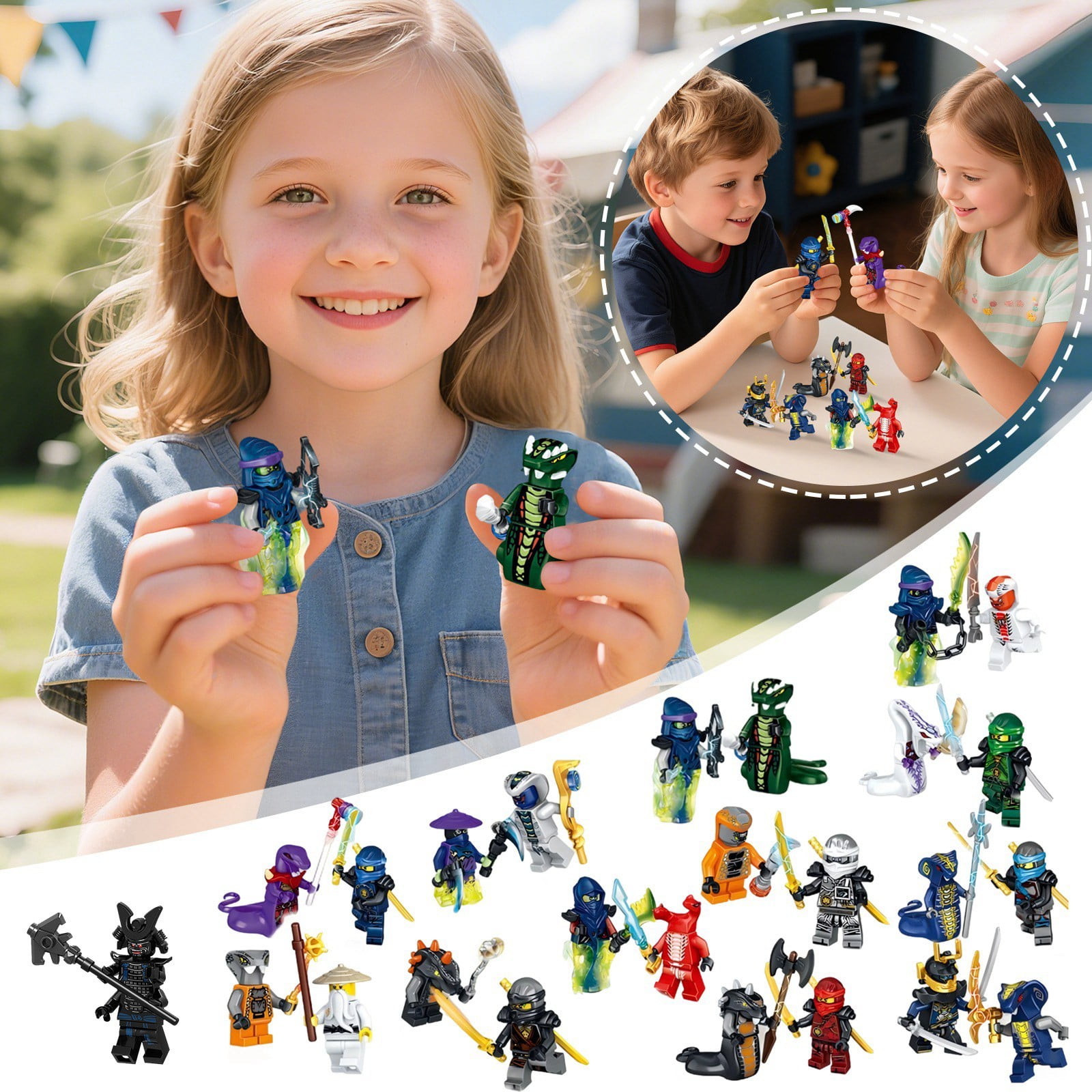 Fddxhl Ninjago Minifigures 25 Set, Inch Assorted Ninja Snake