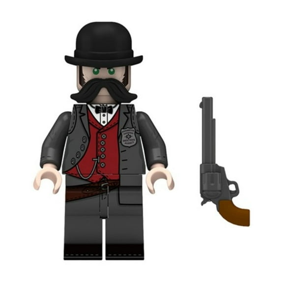 Fddxhl Red Dead Redemption Minifigures Building Blocks – Cowboy Outlaw Toy Blackwater Showdown Set with Detailed Weapons – Colm Action figures, Red Dead Redemption Toys for Fans