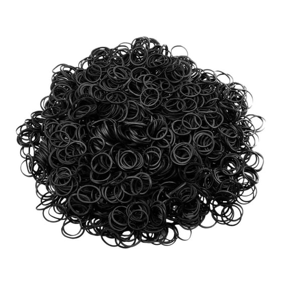 Fdelink 1000Pcs Mini Rubber Bands Soft Elastic Bands Non Slip Small Tiny Hair Ties for Toddlers Kids Braids Black