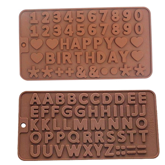 Fdelink 1X Letter Mold + 1X Number Mold, English Letter Chocolate Mold English Symbol Birthday Number Chocolate Insert Silicone Chocolate Mold, Best Hot Sale!