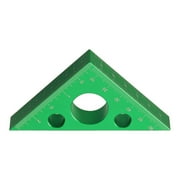 Fdelink 3 Inch Aluminum Triangle Ruler,Thick Drafting Tool,45/90 Triangle Ruler Aluminum Alloy Frosted Right Angle Gauge Woodworking Drafting Triangles Protractor Measuring Tool,Green Measuring Ruler