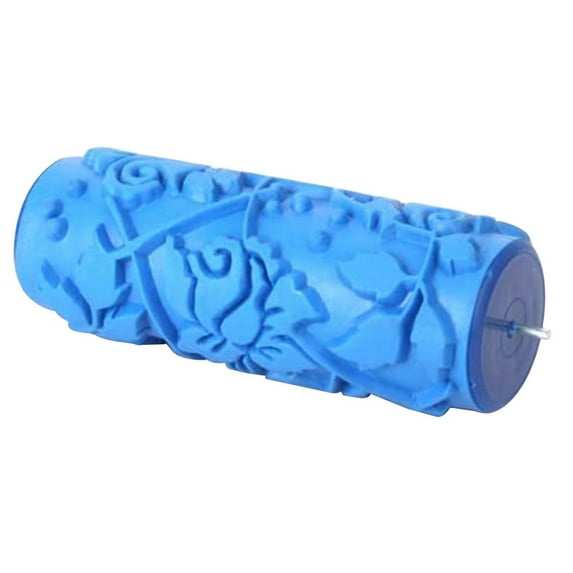 Fdelink 5 Inch Wallpaper Roller,Liquid Wallpaper Tool,Diy Pattern Paint Roller with Handle Rubber Brush Emboss Texture Painting Tool Wall Decoration,066Y Pattern,1Pc Printing Roller Brush