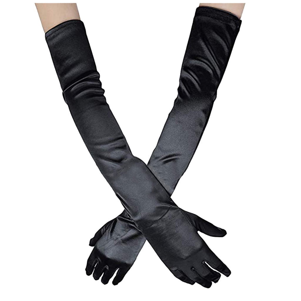 Long black women's dress gloves online