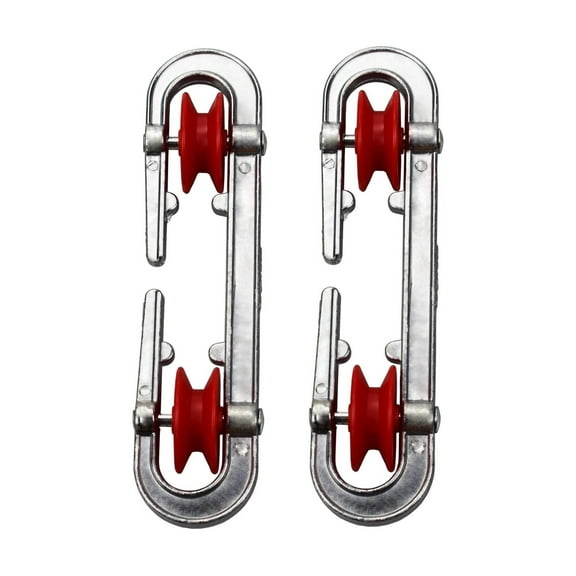 Fdelink Aluminum Cable Roller,2 Piece Wire Guide,2P C Plastic Aluminum Clothesline Separator Spreader Pulley for Long Clothesline and Heavy Loads,Cable Pulley,2X Splitter