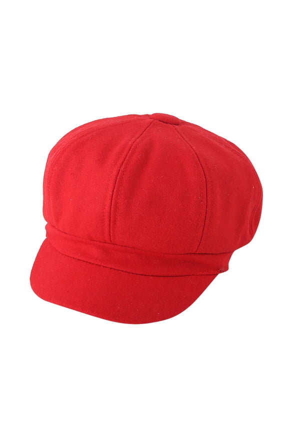 Beret Hat Winter Hats Fashion Children Pure Color Flush Thickening Protectors Keep Warm Beret Cap Hat Red
