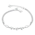 thumbnail image 1 of Fdelink a Bracelet Ladies Adjustable Bracelet 925 Sterling Silver Heart Adjustable Bracelet Bracelet Fashion Jewelry Accessories for Party Banquet Wedding Silver, 1 of 9