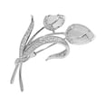 thumbnail image 1 of Fdelink Brooch Temperament Fashion Elegant Artificial Flower Rhinestone Natural Stone Brooch Pin Brooch Wedding Brooch Jewelry Pin Breastpin Rhinestone Party Women Brooch Silver, 1 of 3