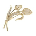 thumbnail image 1 of Fdelink Brooch Temperament Fashion Elegant Artificial Flower Rhinestone Natural Stone Brooch Pin Brooch Wedding Brooch Jewelry Pin Breastpin Rhinestone Party Women Brooch Gold, 1 of 5
