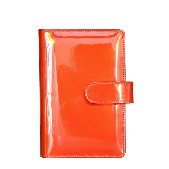 Fdelink Colorful Laser Macaron Loose-Leaf Notebook Orange,A6 Planner Budget 6 Ring Notebook Cover Refillable Loose Leaf with Buckle Closure,Laser Notebook Case*1