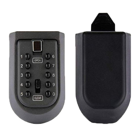 Fdelink Combination Lock Key Box,Indoor & Outdoor Key Lock Box Wall Mounted Button Combination Key Storage Lock Box with Black Rubber Cover & Wall Fixings for 5 To 7 Keys,1*Key Box