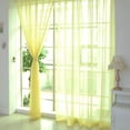 thumbnail image 1 of Fdelink Curtain Window Color Drape Pure Sheer Curtain Door Pcs Ye Panel Scarf 2 Tulle Home Decor Yellow, 1 of 2