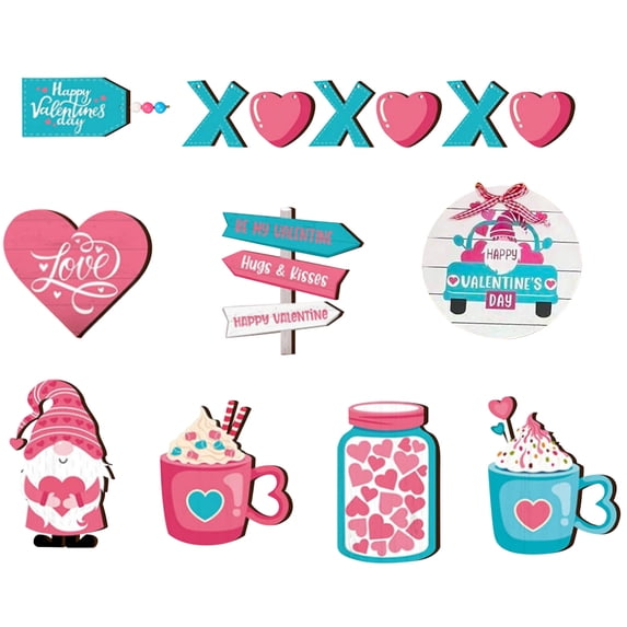 Fdelink Desktop Ornament Valentine'S Day Layered Tray Decoration Valentine'S Day Dwarf Decoration Desktop Supplies Desktop Ornament (Pink)