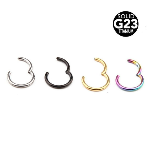 Fdelink Ear Rings Seamless Hinged Segment Sleeper Clicker Ring Hoop Ear Lip Nose Septum Piercing Gold