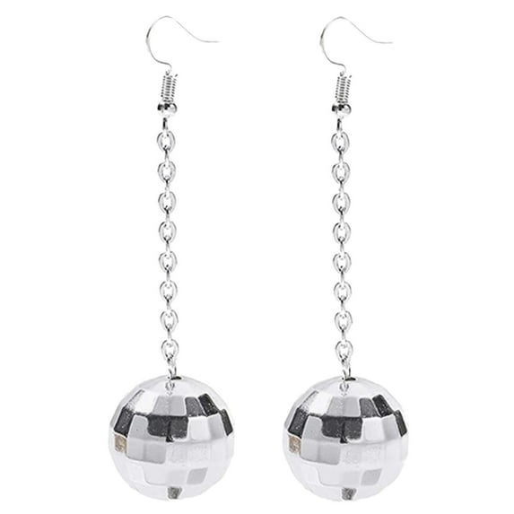 Fdelink Earrings Sliver Gold Disco Ball Earrings for Women Vintage Earrings Women's Accessories Silver