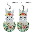 thumbnail image 1 of Fdelink Easter Decorations One Pair Earrings Easter Earrings Bunny Flower Basket Cute Print Egg Chicken Spring Flower Earrings, 1 of 4