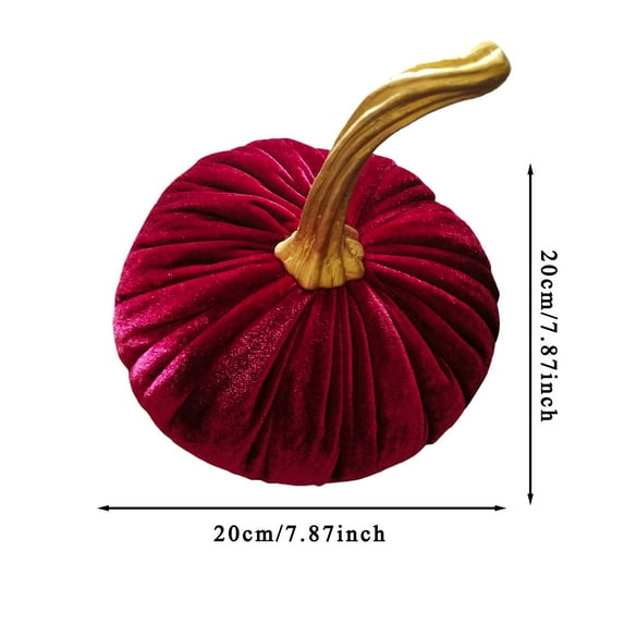 Fdelink Exquisite 1 Pc Handmade Velvet Pumpkins Decor Super Soft Stuffed Pumpkin with Exquisite Desktop Ornament