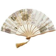 Fdelink Fans for Home Chinese Style Hand Held Fan Bamboo Paper Folding Fan Party Wedding Decor