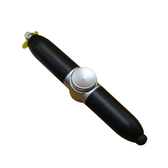 Fdelink Finger Spinner Pen Black,Finger Gyro Spinn Er Pen Gyroscope Decompression Light Ball Pen Shape Relieve Stress Writing Pen(0.5Ml),Finger Gyro Pen 1