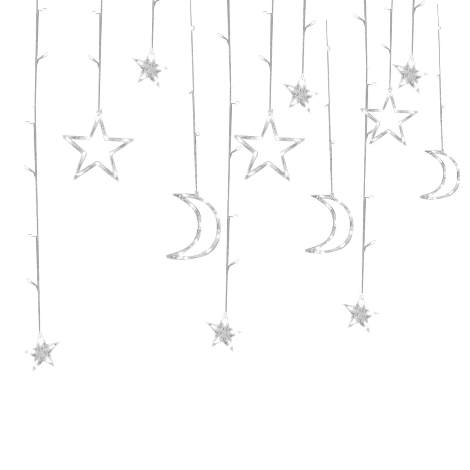 Fdelink Floodlight Christmas Decoration Curtain Lights 12 Star Moon