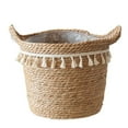 thumbnail image 1 of Fdelink Flower Pot Seagrass Wicker Basket Flower Pot Folding Basket Storage Basket Decoration, 1 of 5