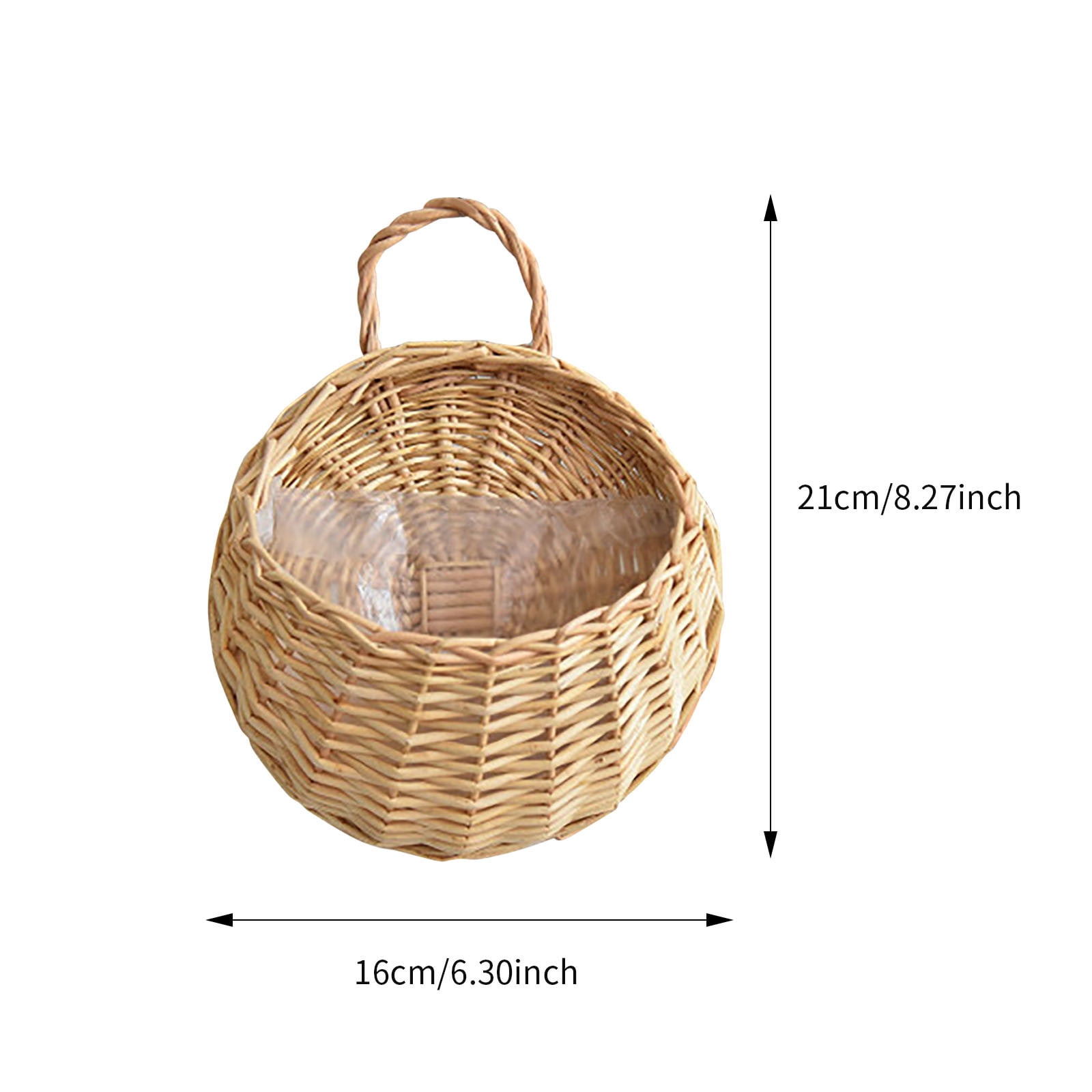 Fdelink Flower Pots Clearance Handmade Woven Hanging Basket Storage Basket, Flower Plants Wall Storage Woven Rope Baskets for Garden, Outdoor, Indoor, Balcony Patio, Home Decor Beige
