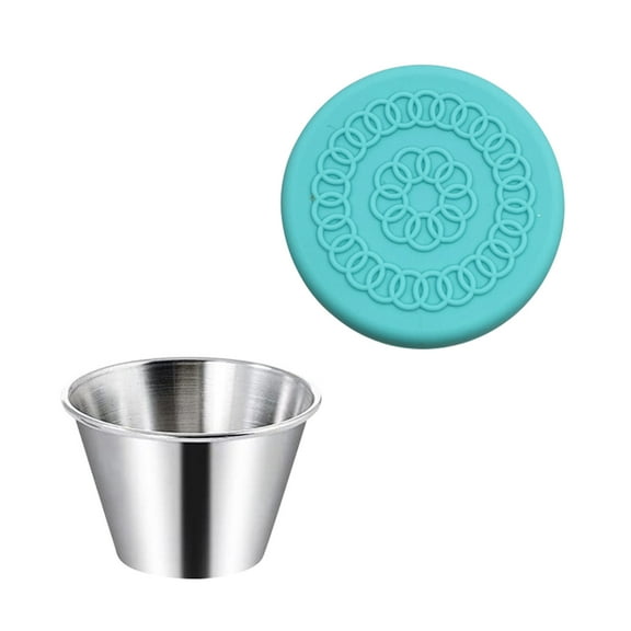 Fdelink Food Storage Dressing Containers Small Condiment Containers with Lids Stainless Steel Condiment Cup Dipping Cups Container for Lunch Bento Box Mint Green