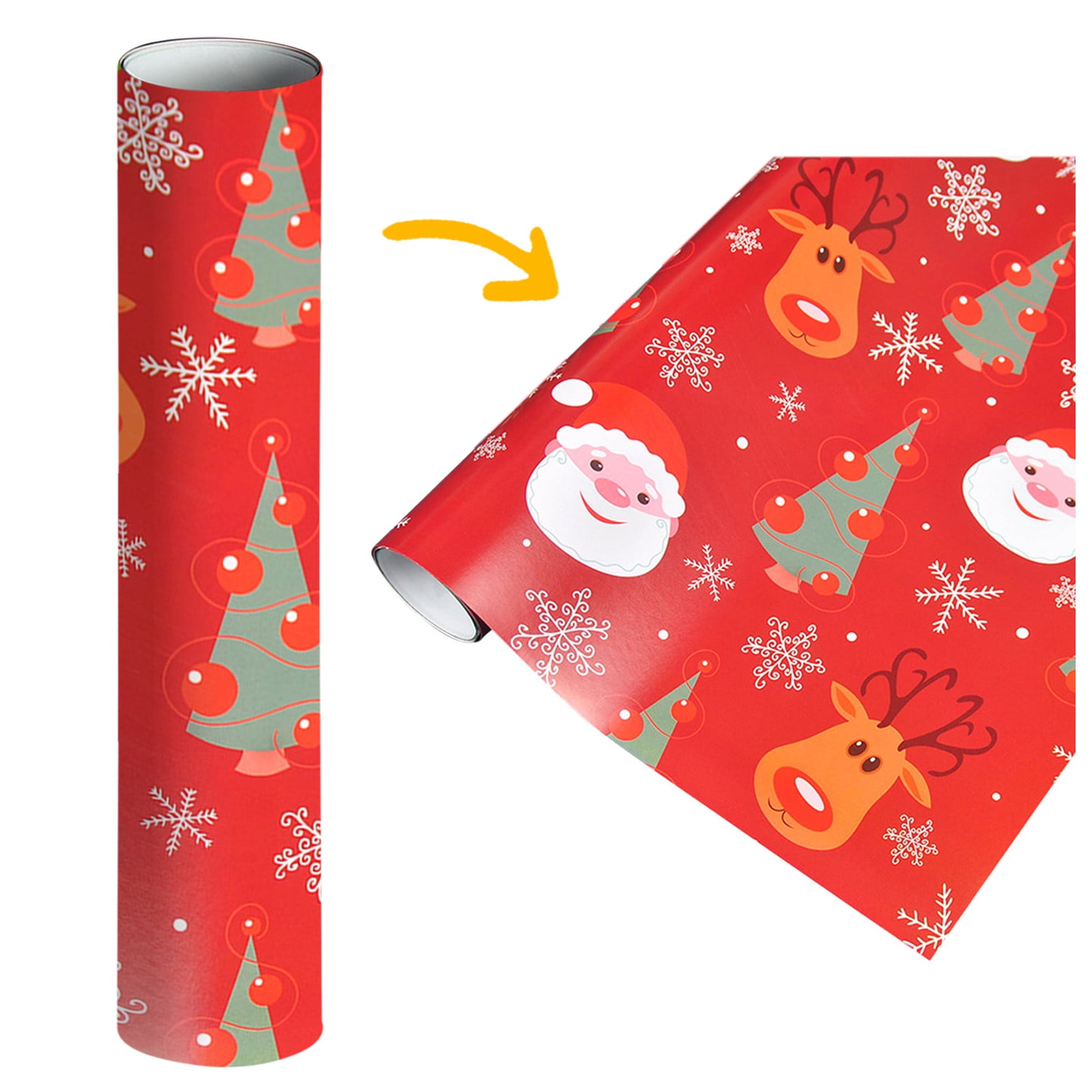Iopqo Christmas Decorations2PCS ( 75cmX51cm, 4.11 Square Feet)Single-sided Christmas Wrapping Paper, Classic Santa Claus and Other Patterns Wrapping