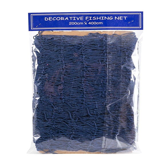 Fdelink Hangs Nautical Fishing Net Shell Coastal Design Seaside Wall Hanging Home Party Decoration Cotton Thread Net (Dark Blue)