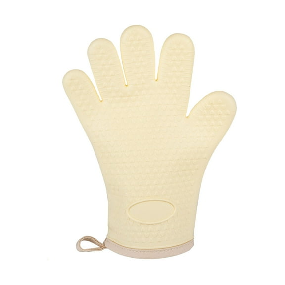 1X Silicone Oven Mitt,Silicone Gloves Kitchen Household Anti-Scalding Heat Insulation Gloves High Temperature Resistant Thick Baking Microwave Oven Gloves A