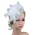 thumbnail image 1 of Fdelink High Quality Party Headband Polyester Feather Fascinator, White, 1 of 3