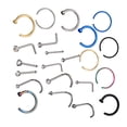 thumbnail image 1 of Fdelink Holder Nose Ring C Shaped Nose RingsFalse 22 Nail Nose Mixed Stainless Steel Piercing Nose Ring Nose Set C Shaped Nose Jewelry, 1 of 9