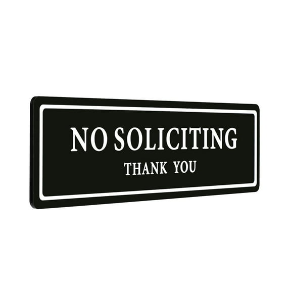 Fdelink House Number No Soliciting Sign for House with Strong Adhesive Tape Premium Durable ,for Home & Office Door Wall Window Clear Door Hanging Decoration Black