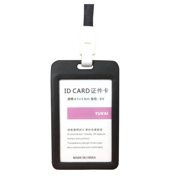 Fdelink Id Card Holder,Double Clear Sleeve,Work Id Card Holder Double-Sided Transparent Student Id Employee Work Card 10 Pc,10 Pack Badge,10Pcs Card Holder (Including Rope)
