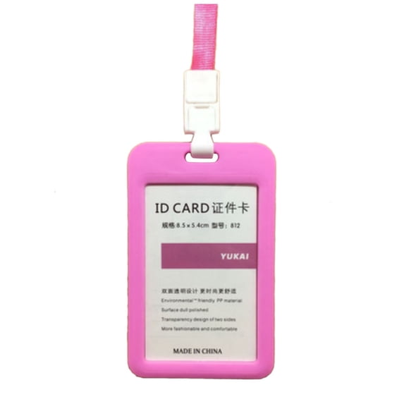 Fdelink Id Card Holder,Double Clear Sleeve,Work Id Card Holder Double-Sided Transparent Student Id Employee Work Card 10 Pc,10 Pack Badge,10Pcs Card Holder (Including Rope)
