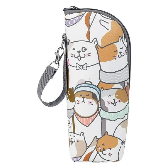Fdelink Insulated Bottle Bag,Kitten Design,Baby Bottle Travel Bag Bottle Warmer Cooler Bag Portable Storage Container Travel Accessories for Mom Daycare,Baby Bottle Holder,A Thermos Bottle Bag