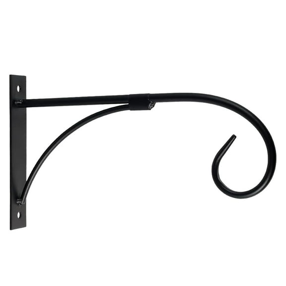 Fdelink Iron Wall Shelf,Black Organizer,Plant Brackets for Hanging Baskets Metal 10" Hanging Planter Flower Pots Bracket Plant Hanger Hook for Bird Feeders Houses Wind Chimes,Decorative Rack