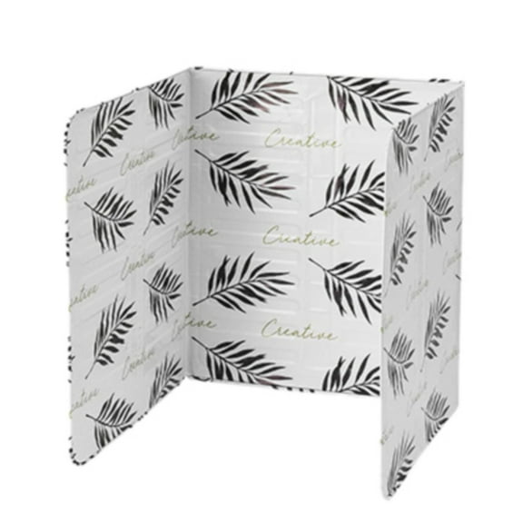 Fdelink Kitchen Cleaning Supplies, Kitchen Insulated Grease Flaps, Non Stick 3 Splatter Guard for Stove Top and Frying Pan Aluminum Foil Foldable Stove Kitchen Oil Proof Baffle Plate